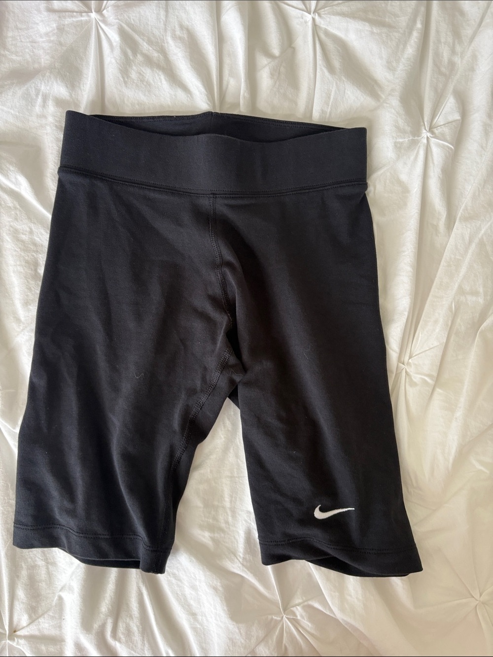 Nike Black Women's Bike Shorts with White Swoosh
